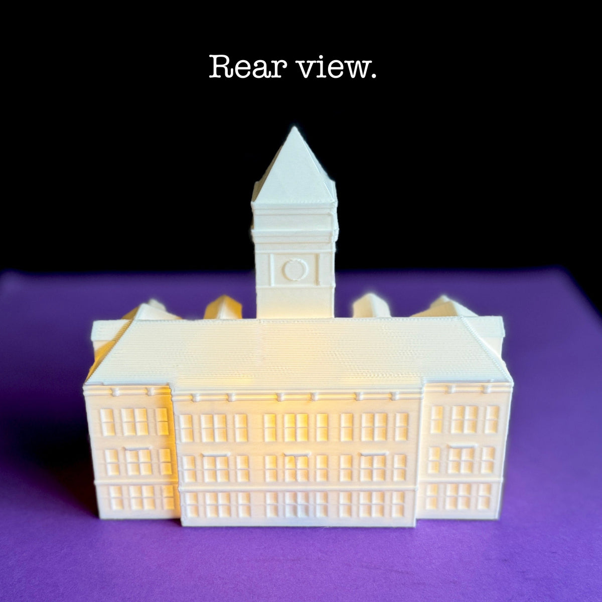 Rear view of the Clemson University party decoration.