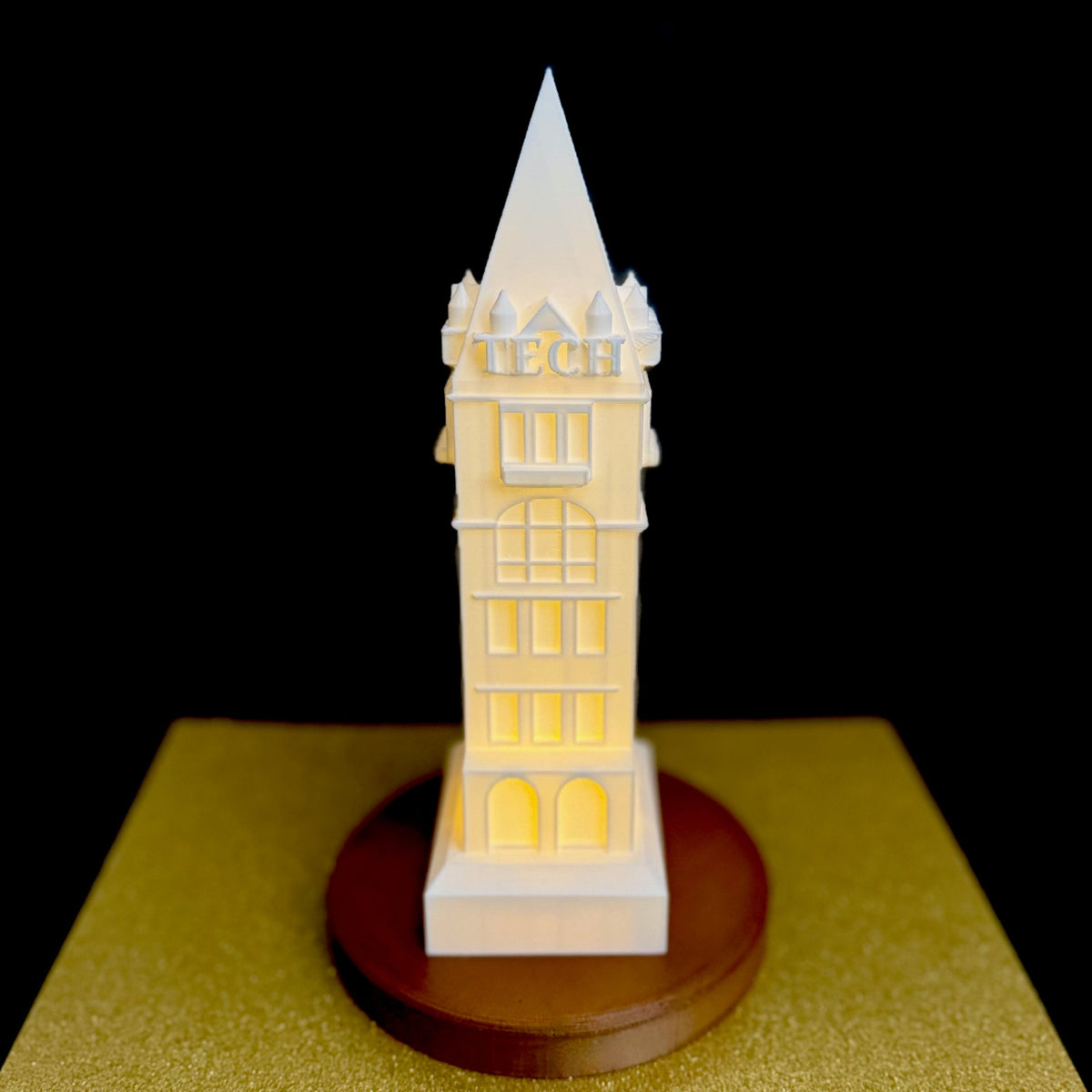 The Georgia Tech home decor item, designed in honor of the Georgia Tech Tower.
