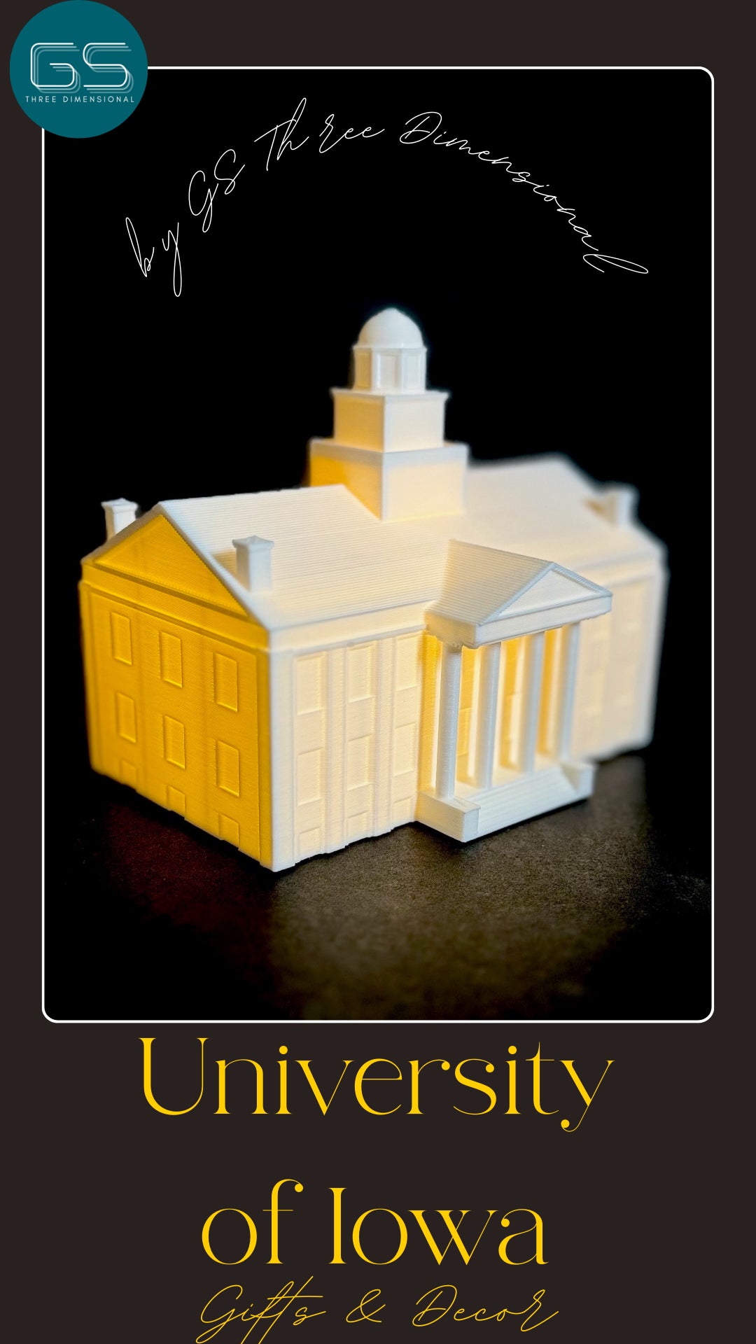 Iowa Hawkeyes gift idea designed as the Old Capitol building.
