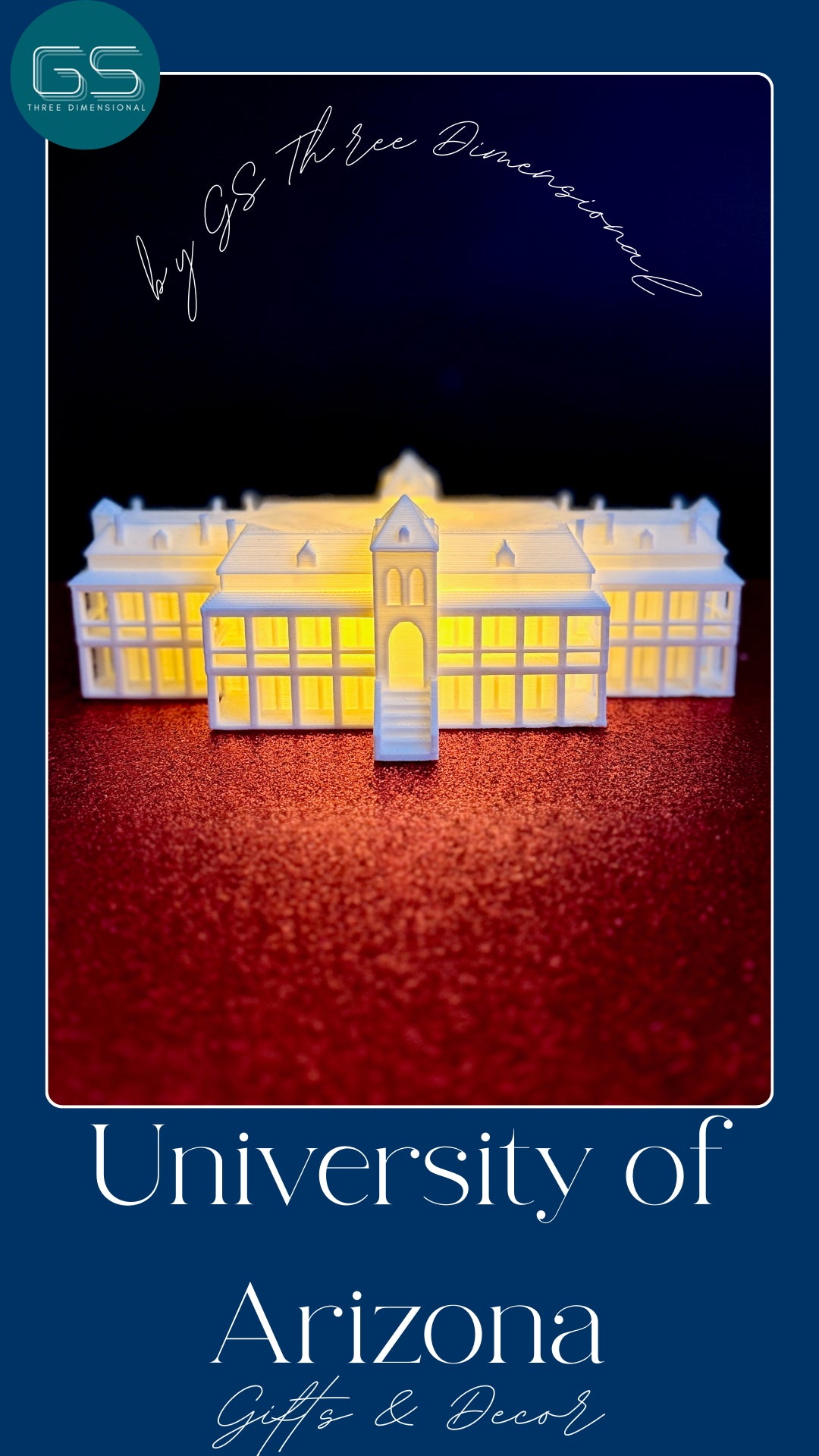 University of Arizona gift ideas designed as the Old Main building on the UA campus.