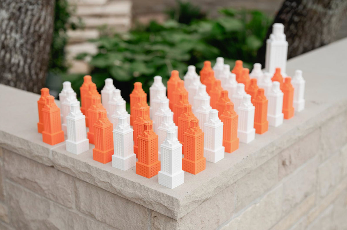 Collectible UT Tower statue with realistic architectural details and LED lighting.