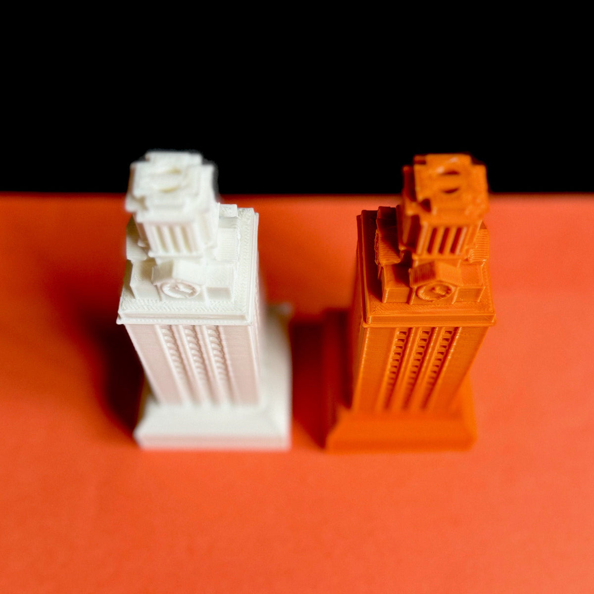 Top view of the UT Austin figurines.