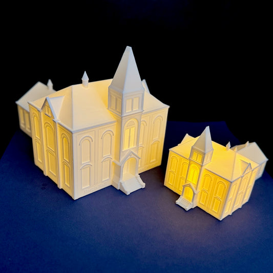 Auburn Hargis Hall figurines, used as cake toppers, party decor, alumni gifts, graduation gifts, and office decor.