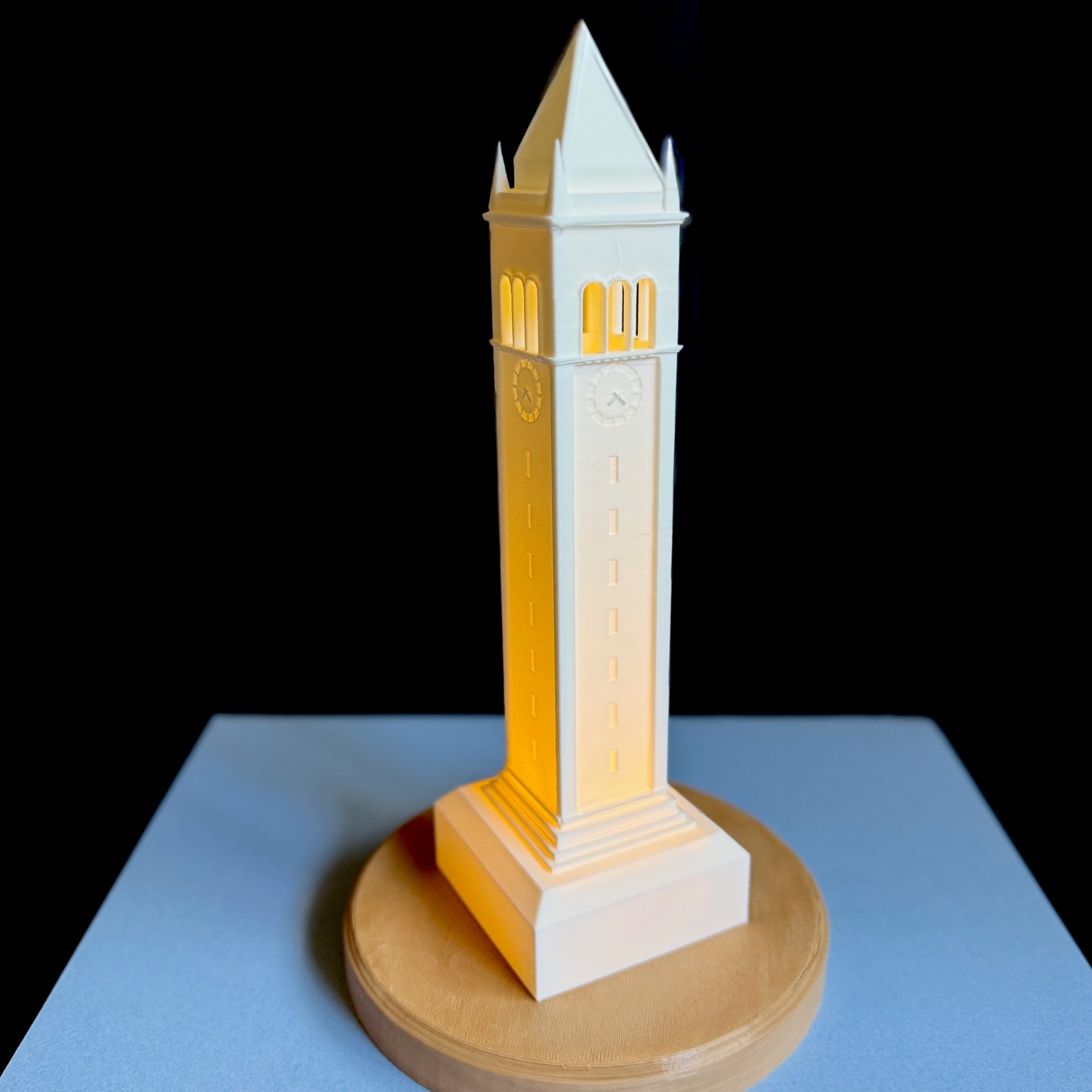 The larger Berkeley light depicting the Campanile (Sather Tower), shown in detail.