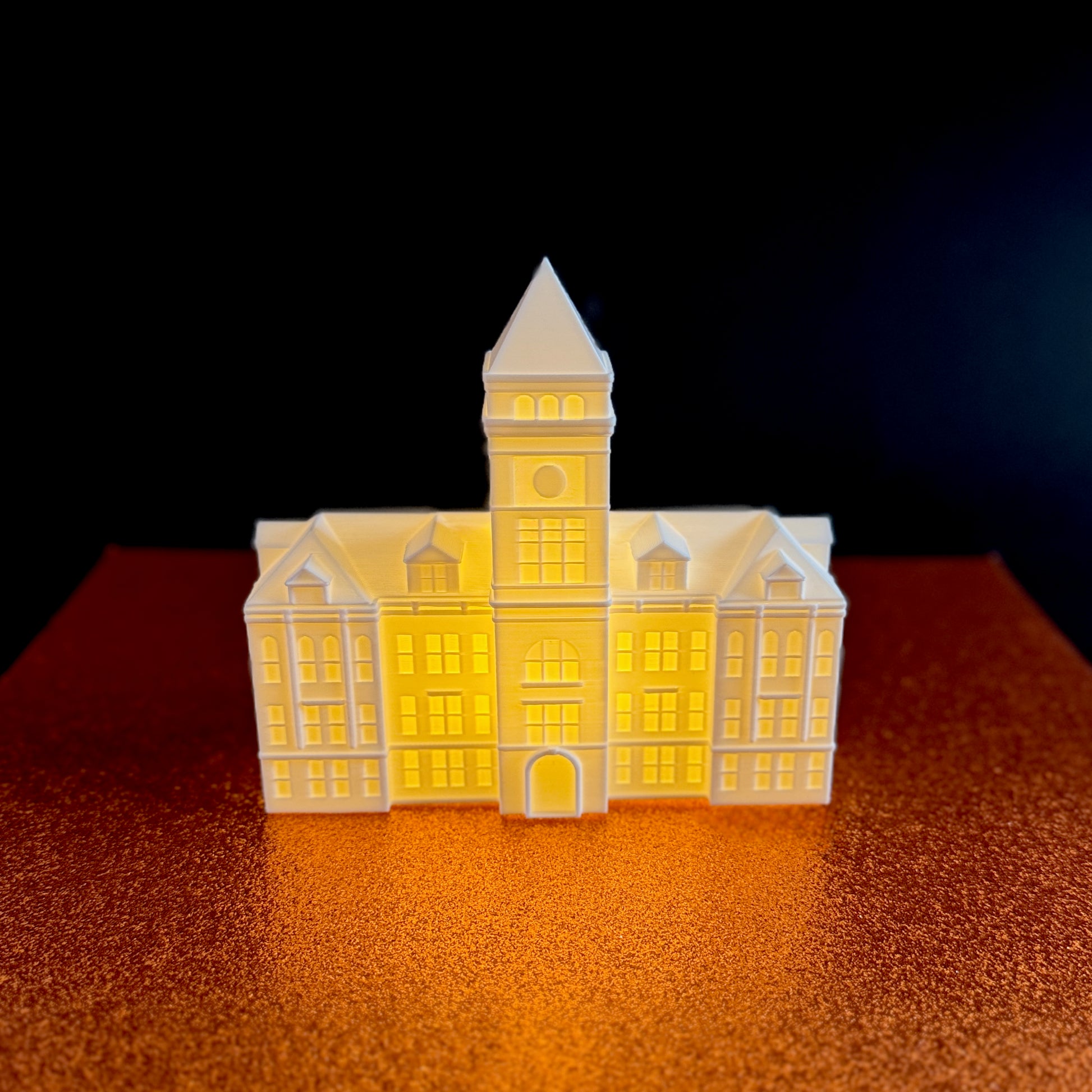 The lighted Clemson Tillman Hall figurine.