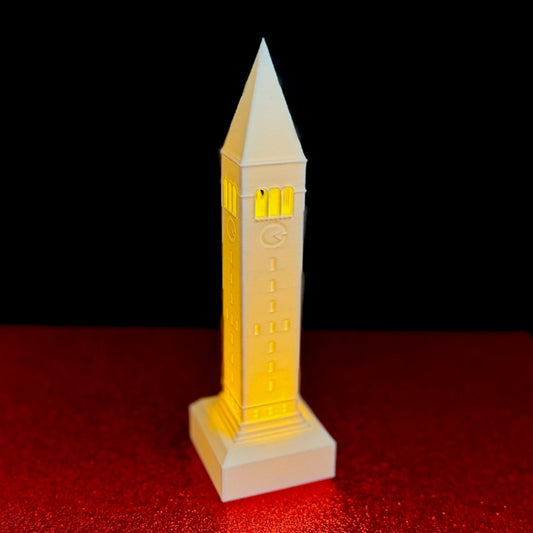 The Cornell keepsake light, designed as a replica of the McGraw Tower.