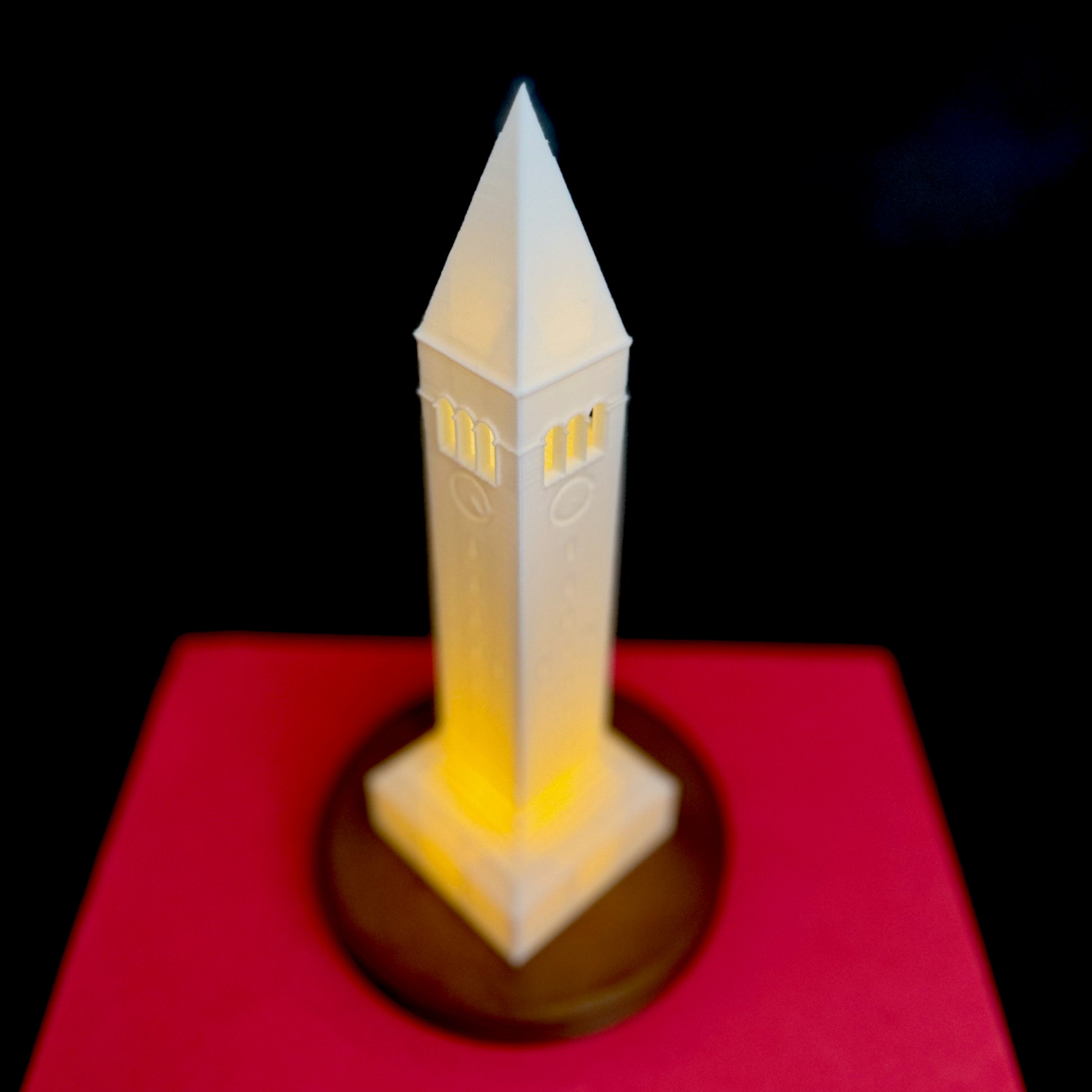 Top view of the Cornell light, used as a Cornell acceptance gift.
