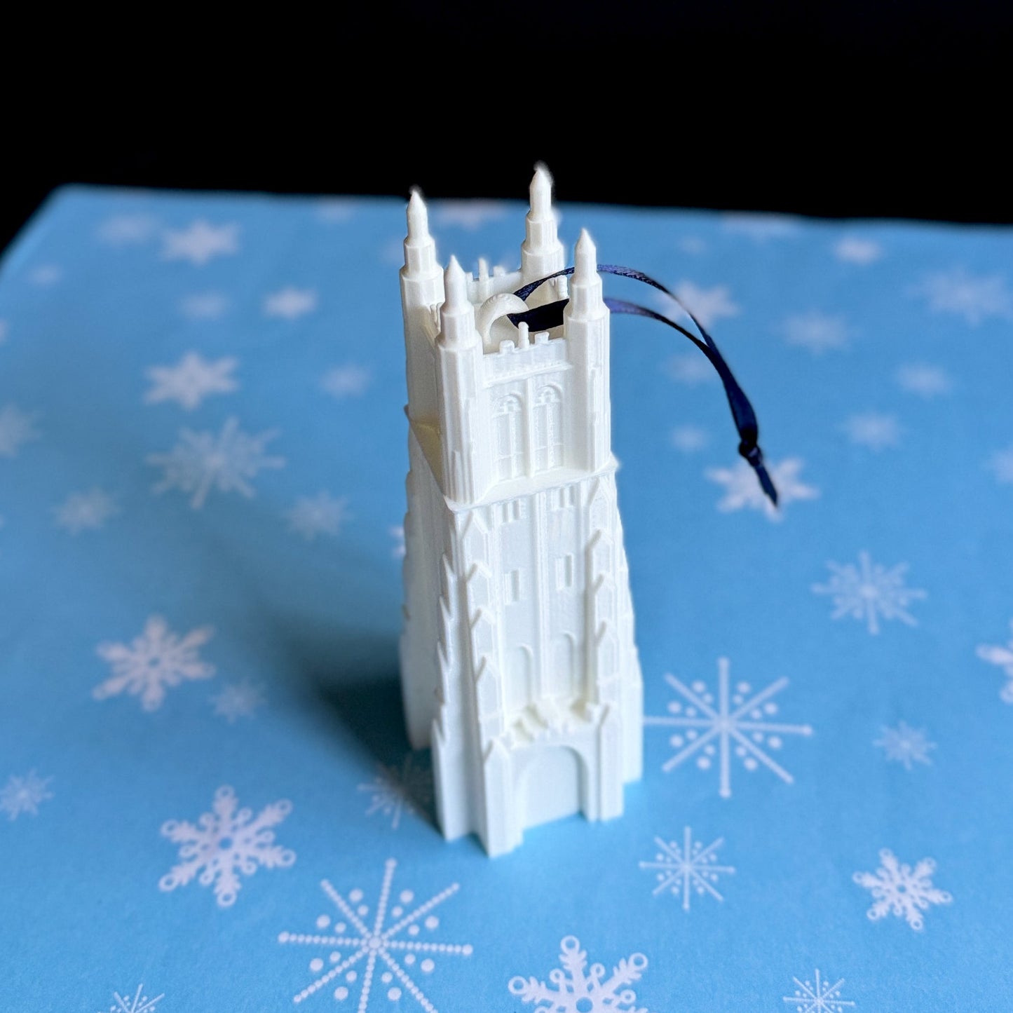 The Duke Chapel Christmas ornament designed as a graduation gift.