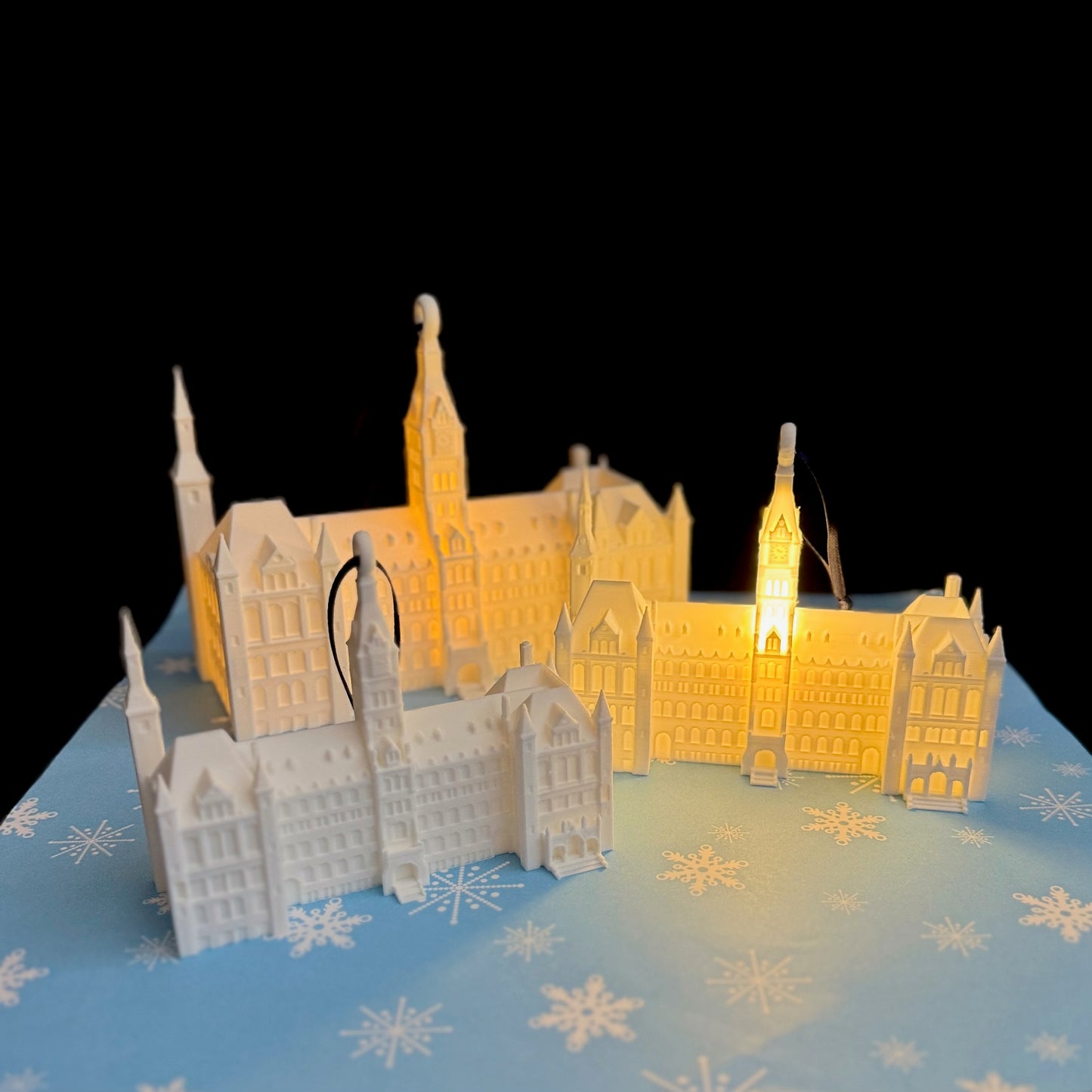 The Healy Hall ornament collection, designed for Georgetown University alumni and students.