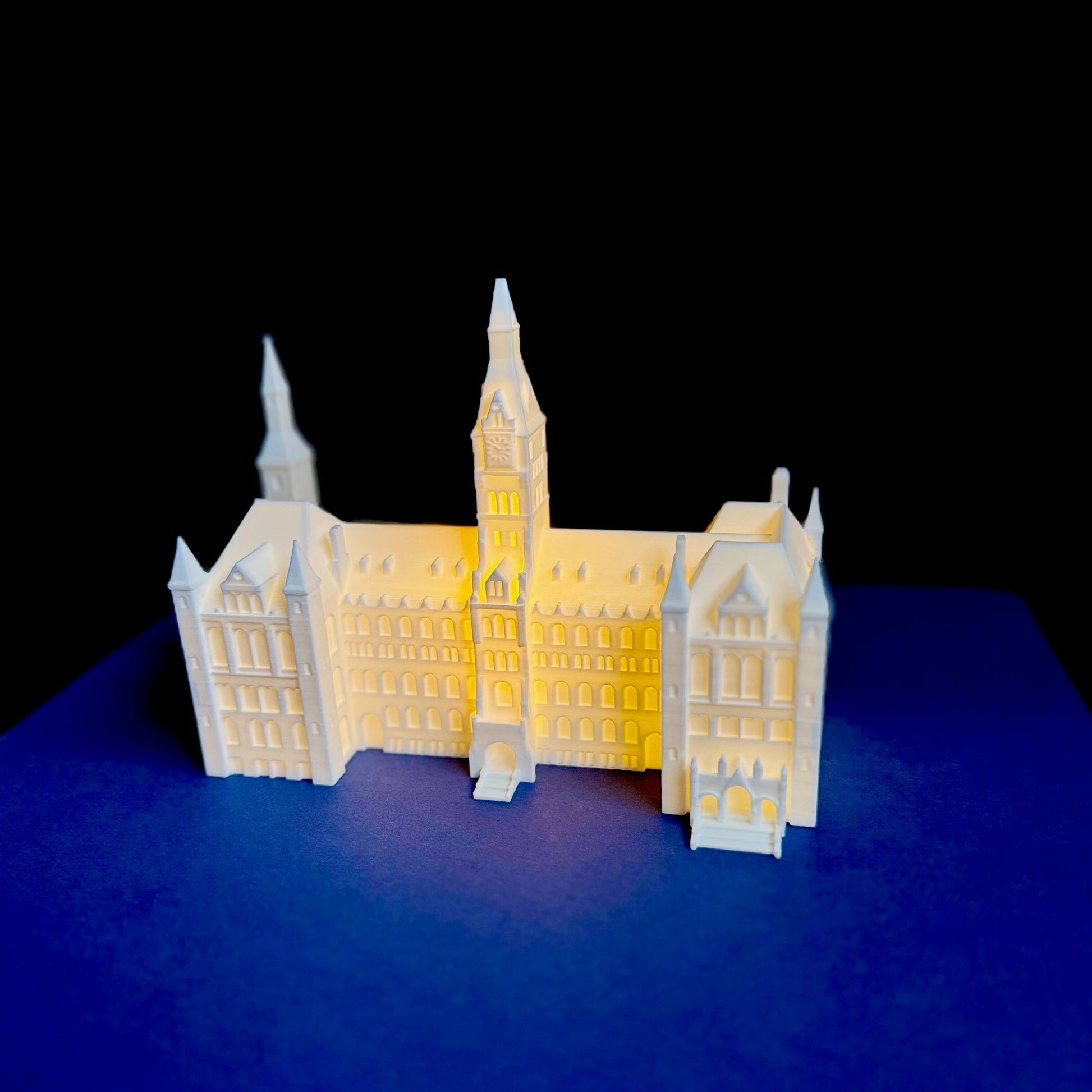 The Georgetown keepsake, a lighted figurine of Healy Hall.