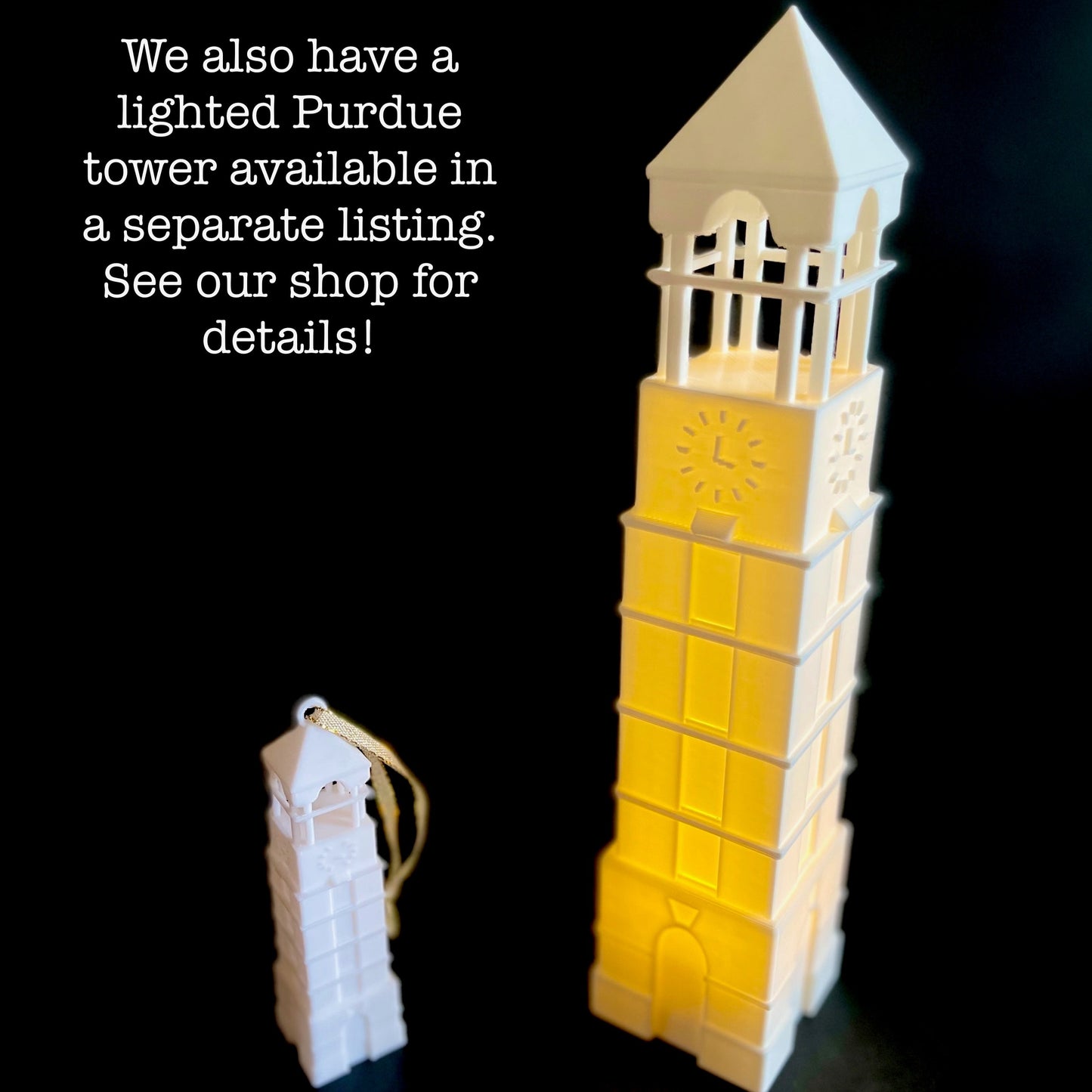 Purdue Bell Tower Ornament – Graduation Gift, Alumni Keepsake, Christmas Decoration