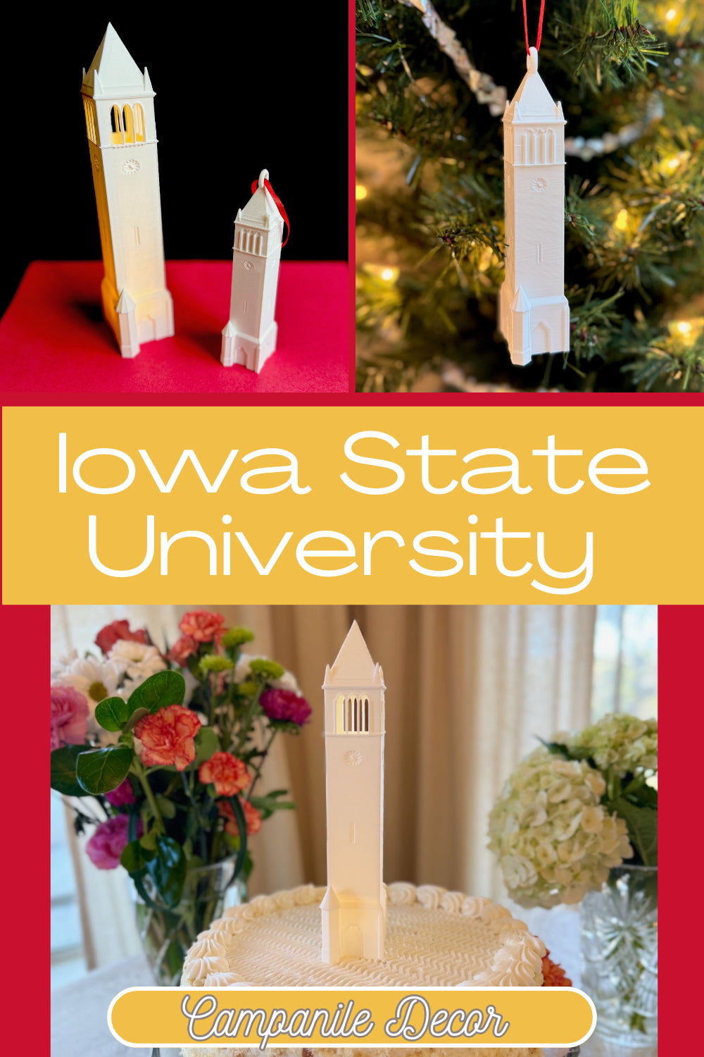 Iowa State decor designed as the ISU campanile.