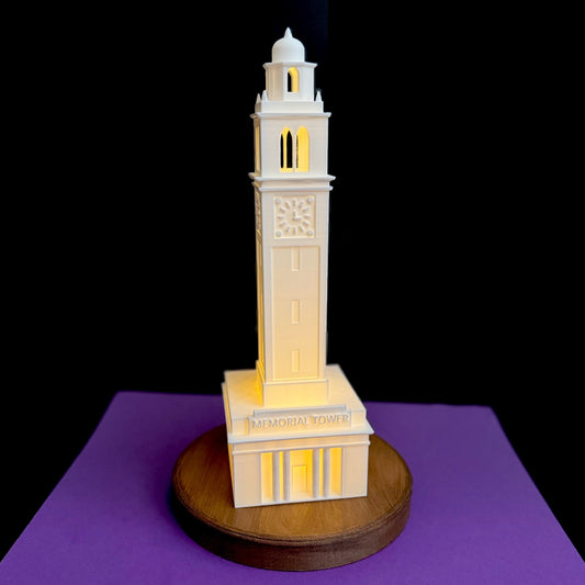 The LSU graduation gift, displayed against a purple background.