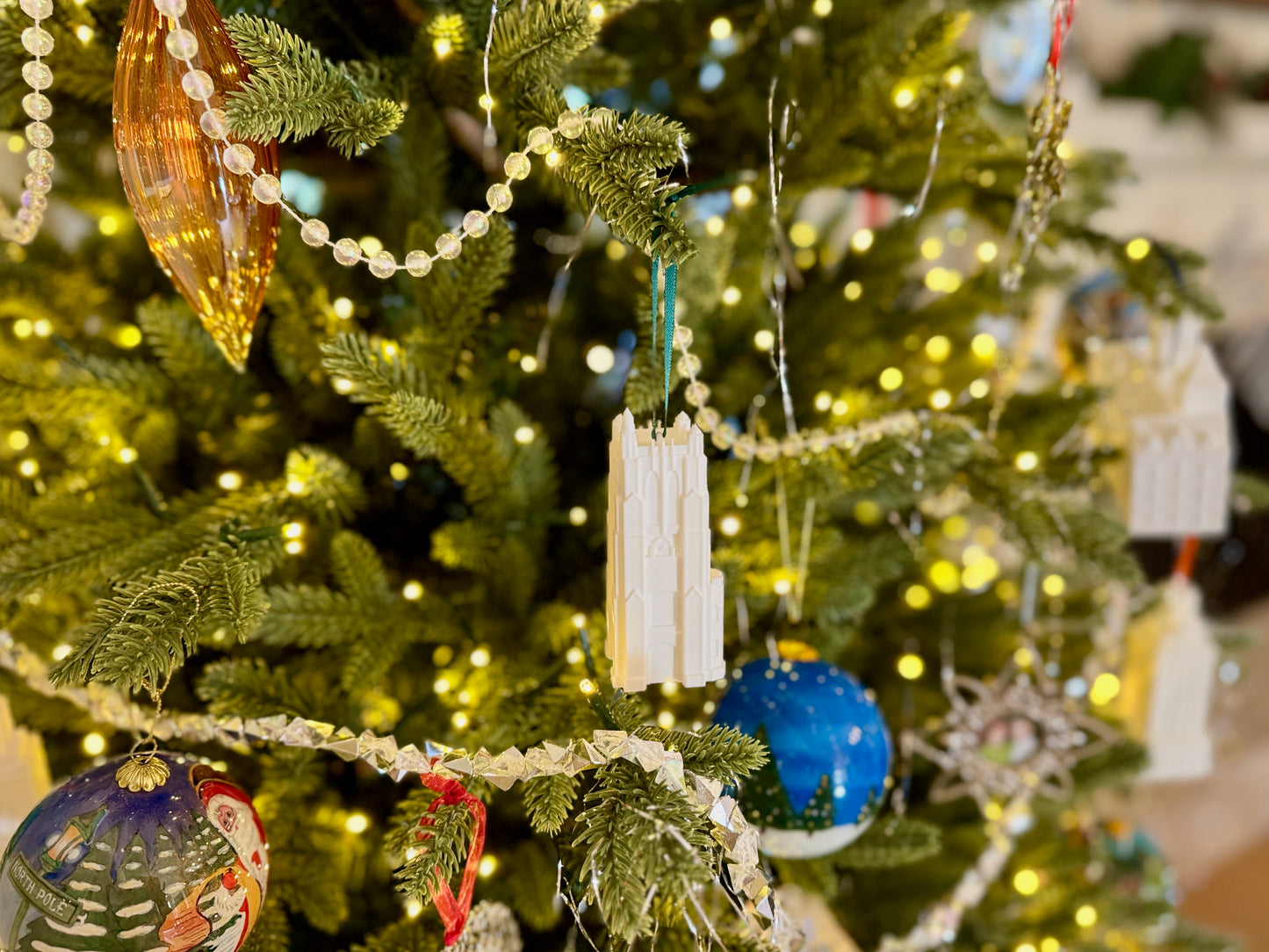 Michigan State Christmas Decor shown in a home.