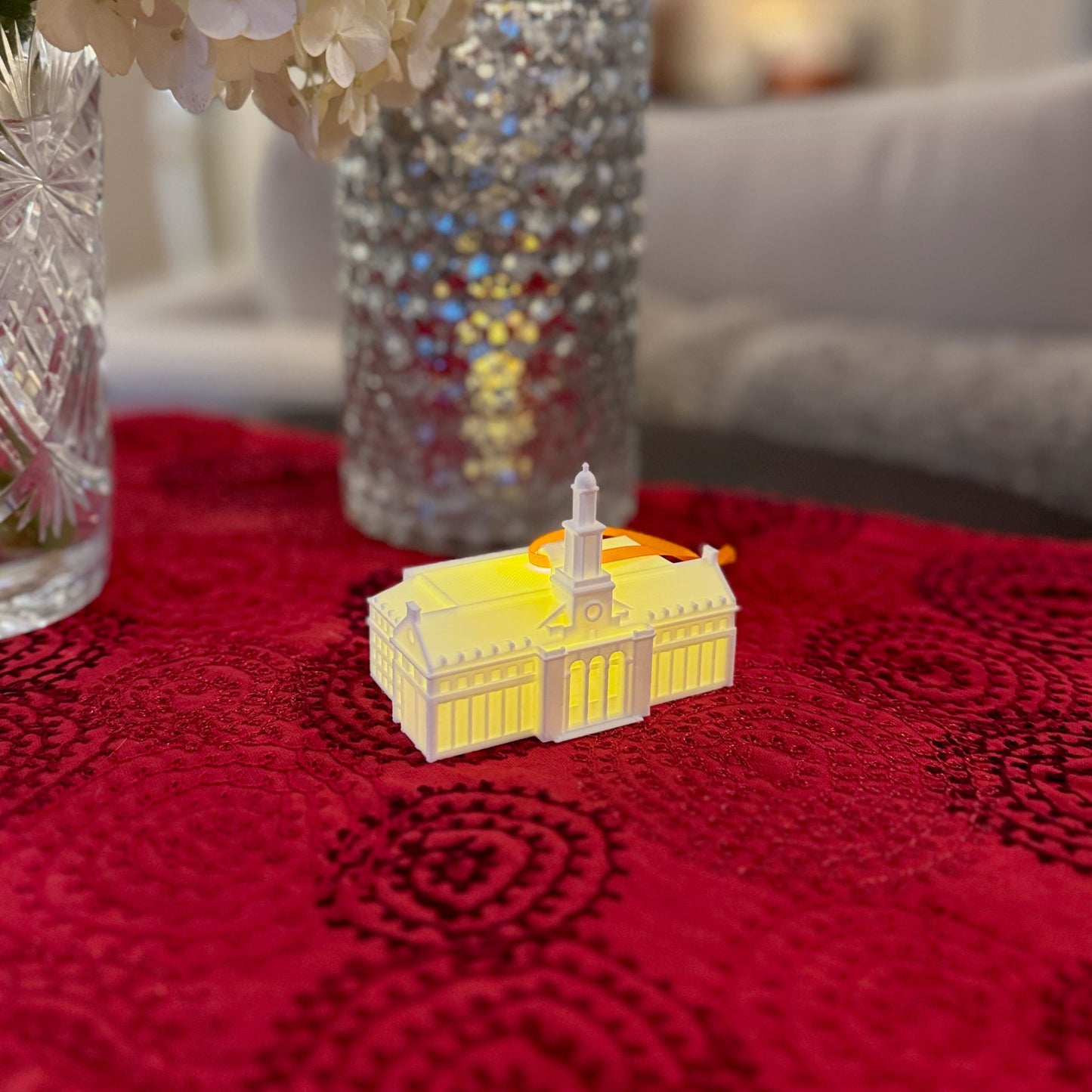 Oklahoma State campus keepsake featuring a lighted 3D model of the Stillwater library.