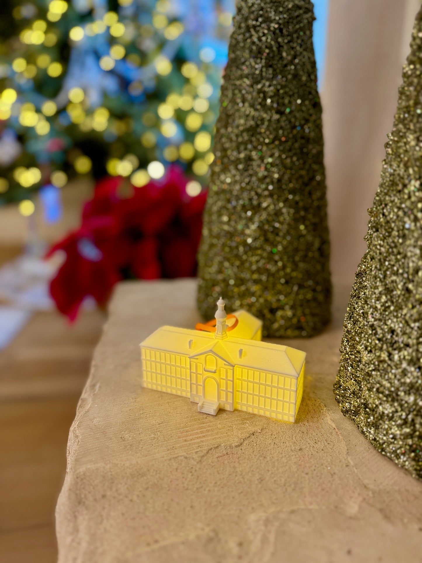 Princeton alumni ornament designed as the Nassau Hall building.