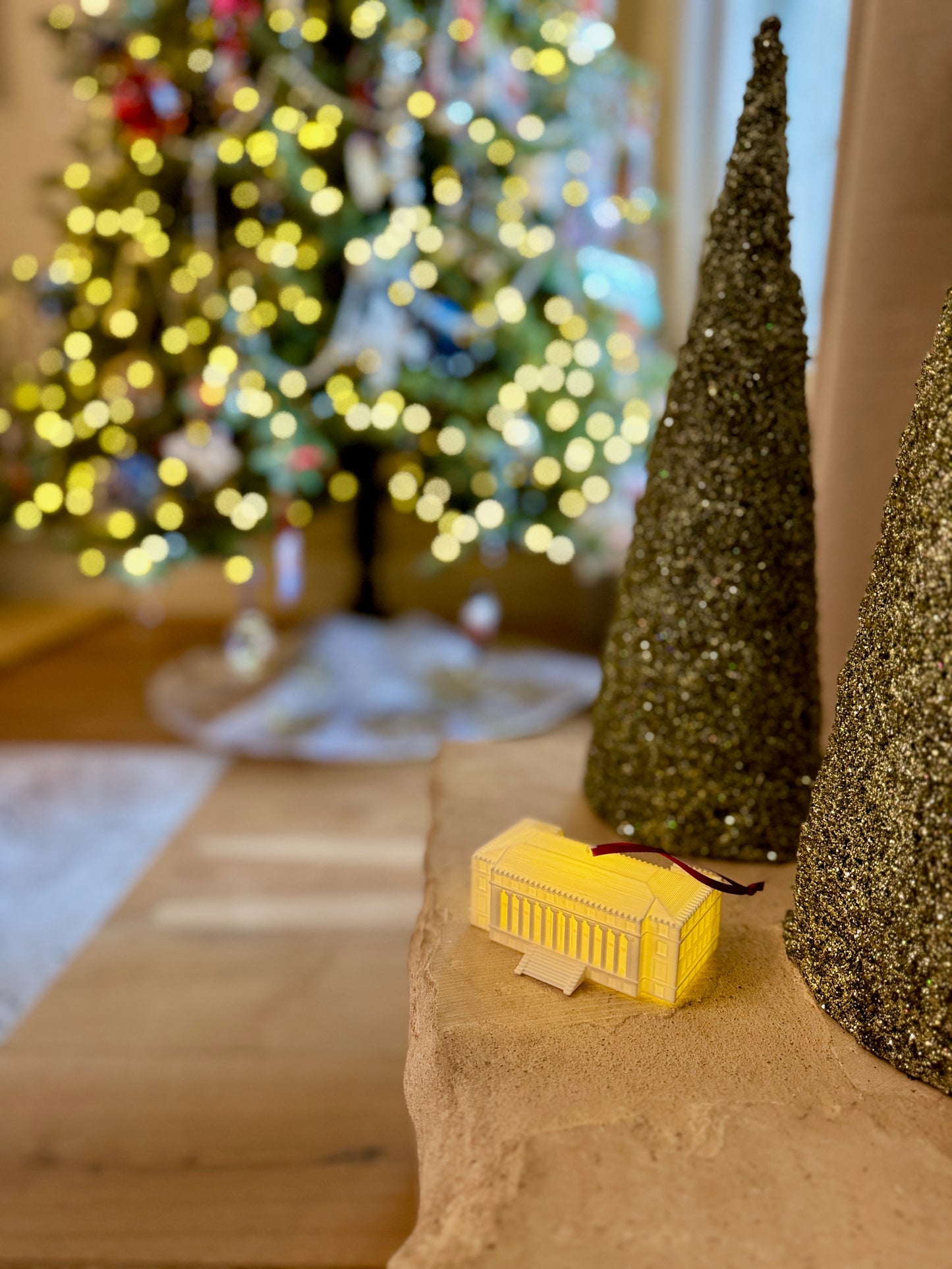 Texas A&M Christmas decor shown in a home decorated for the Holidays.
