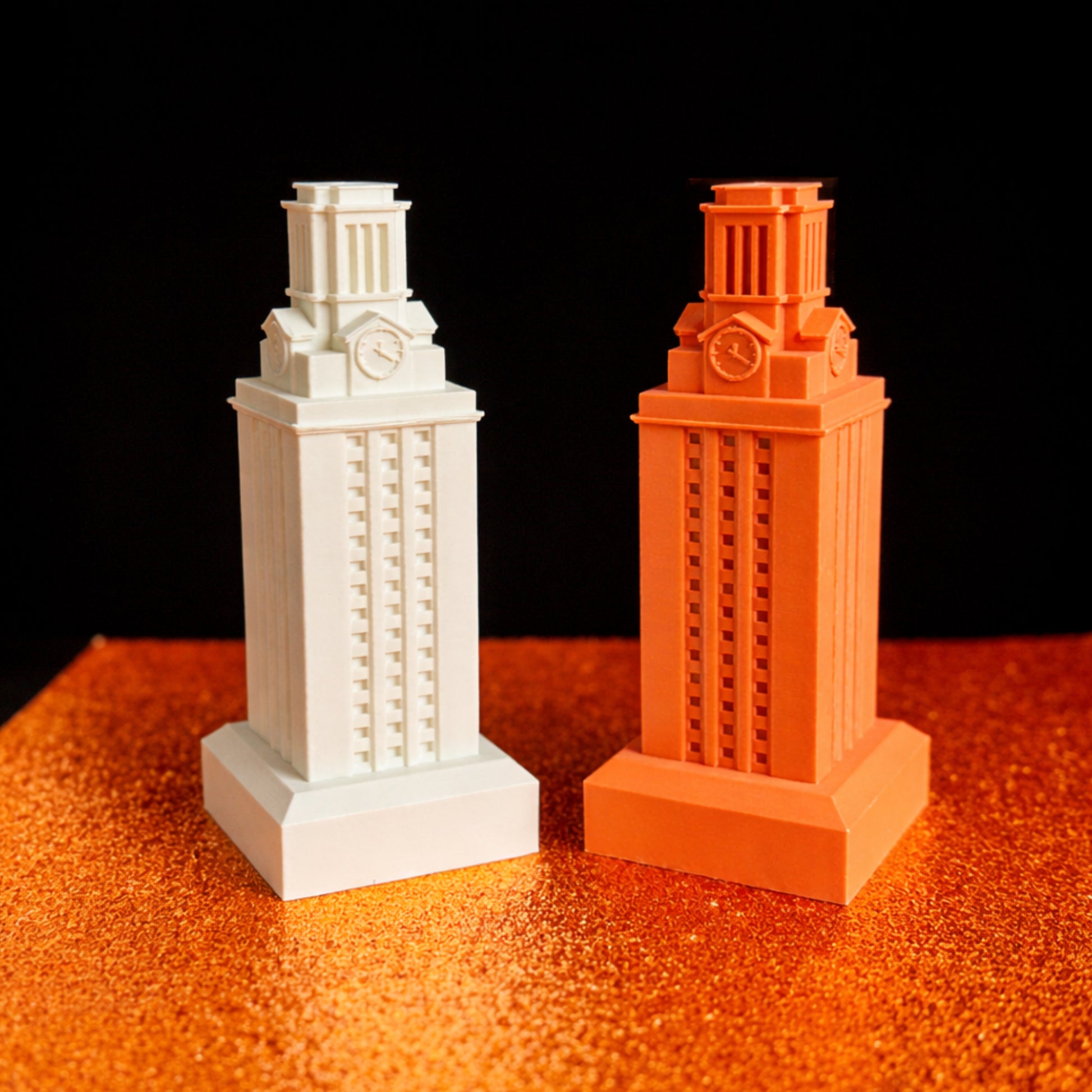 Small UT Austin tower models for Texas Longhorn fans and alumni gifts.