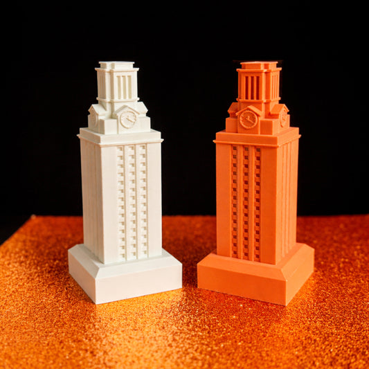 Small UT Austin tower models for Texas Longhorn fans and alumni gifts.