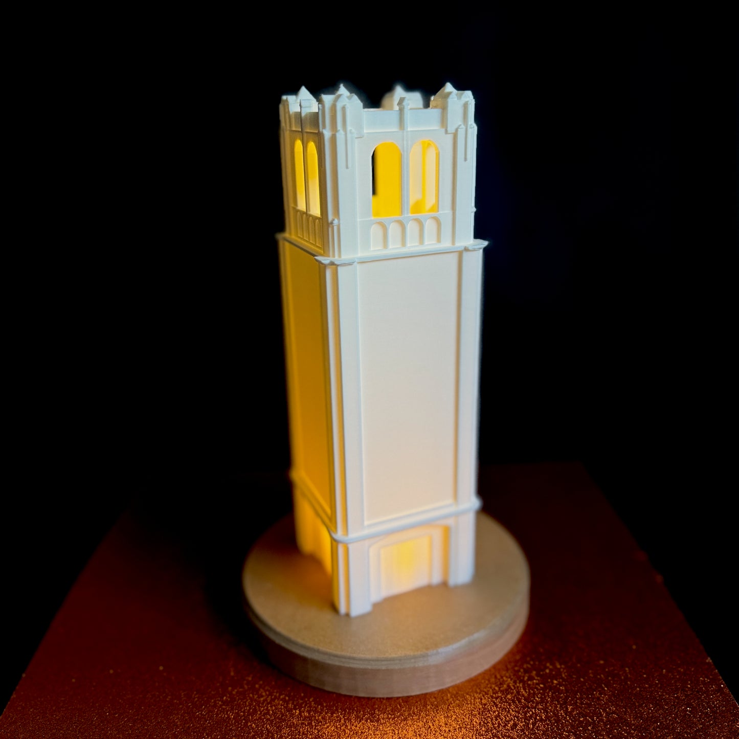 The University of Florida Christmas Gift, a light designed to look like the UF Century Tower building.