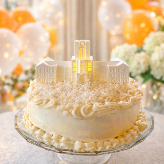 University of Tennessee Ayres Hall cake topper with LED lights graduation party decor