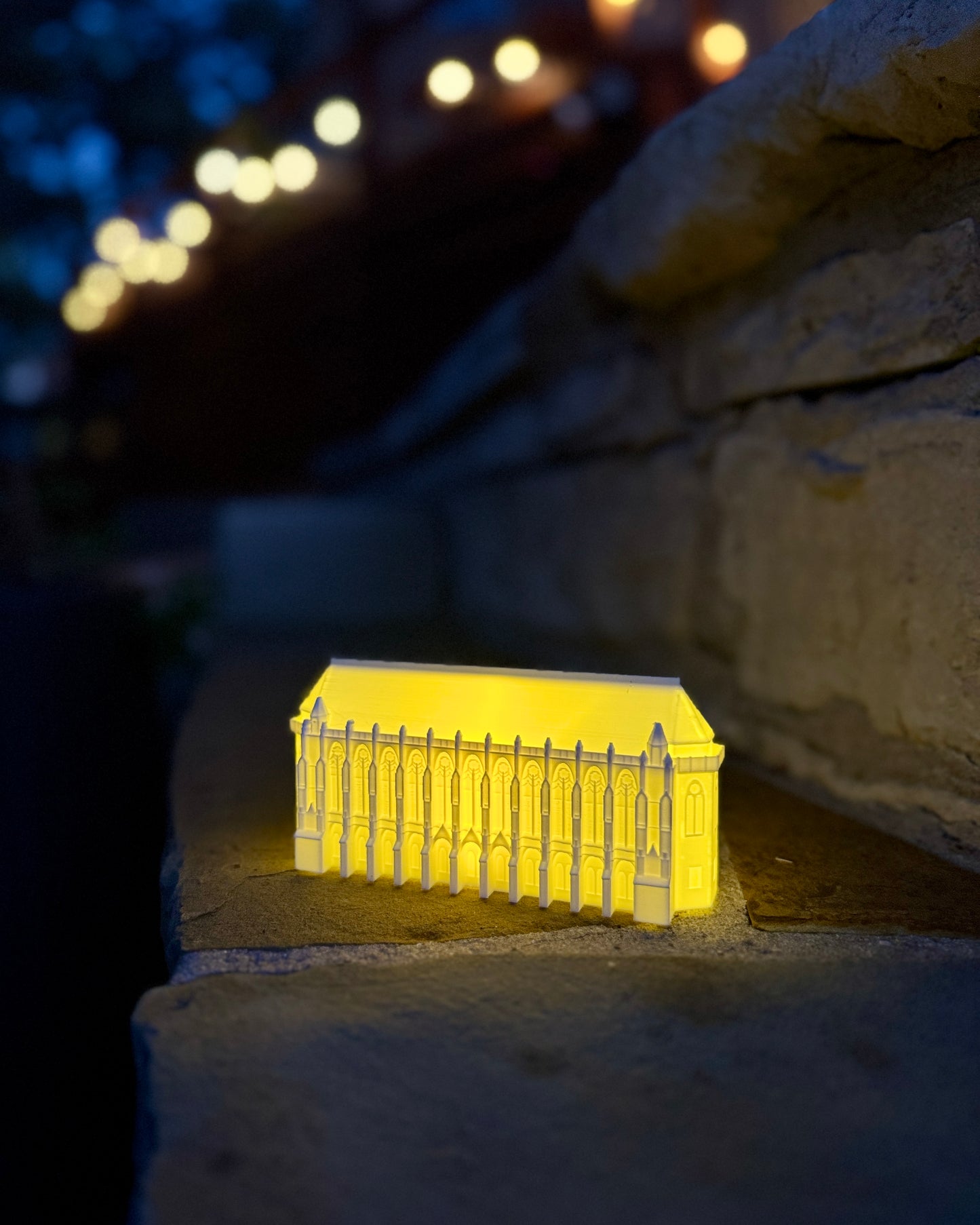 The LED lighted Suzzallo Library figurine used as University of Washington Party Decorations.