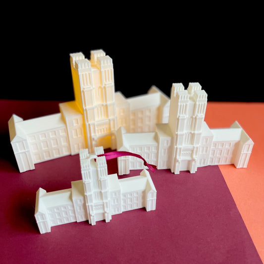 Virginia Tech Gift Ideas that include an ornament and two differed VT figurines.