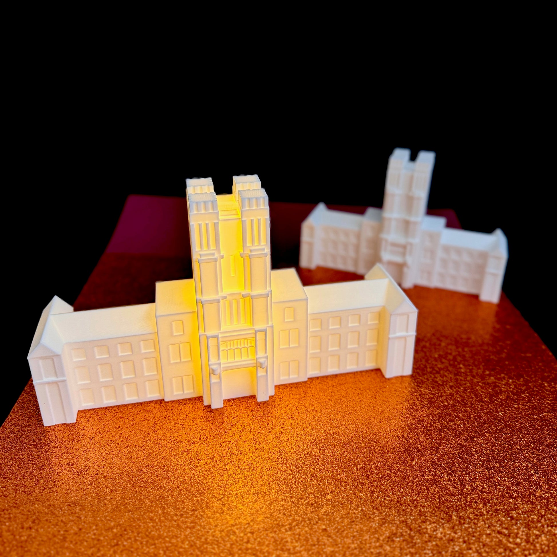Virginia Tech Burruss Hall figurines in two sizes, perfect graduation gift for Hokie alumni