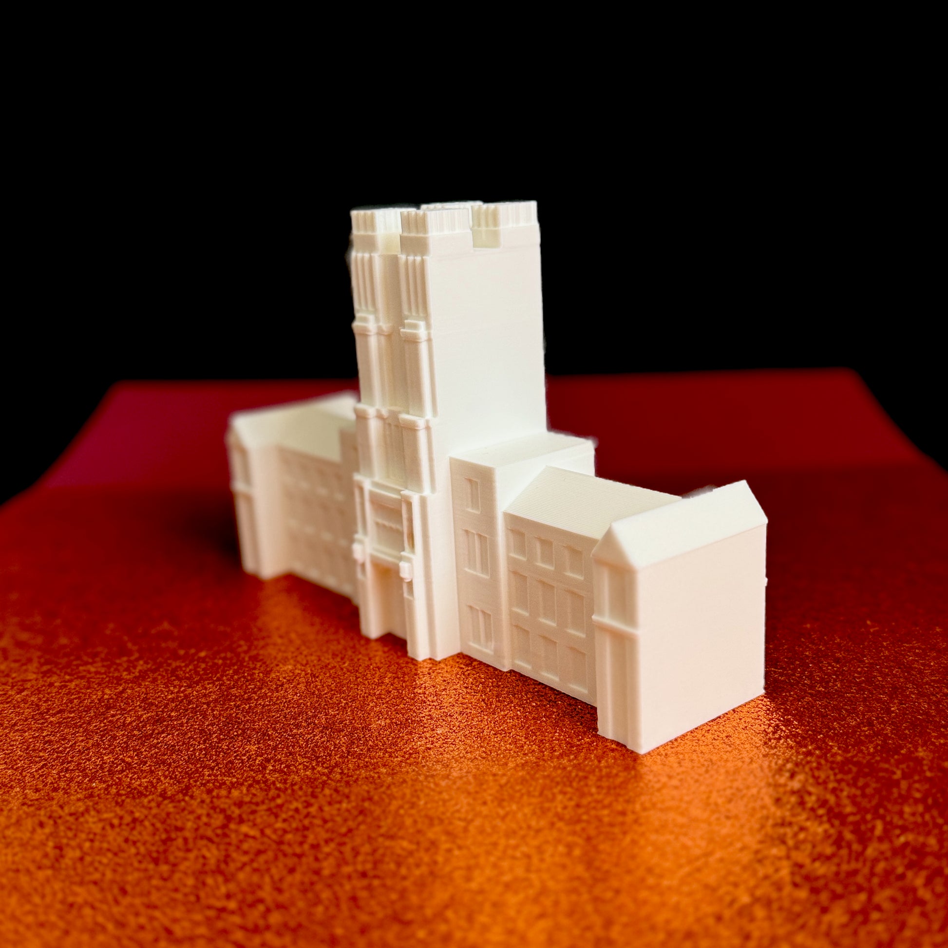 Side view of the Virginia Tech Burruss Hall figurine, ideal as a graduation gift.