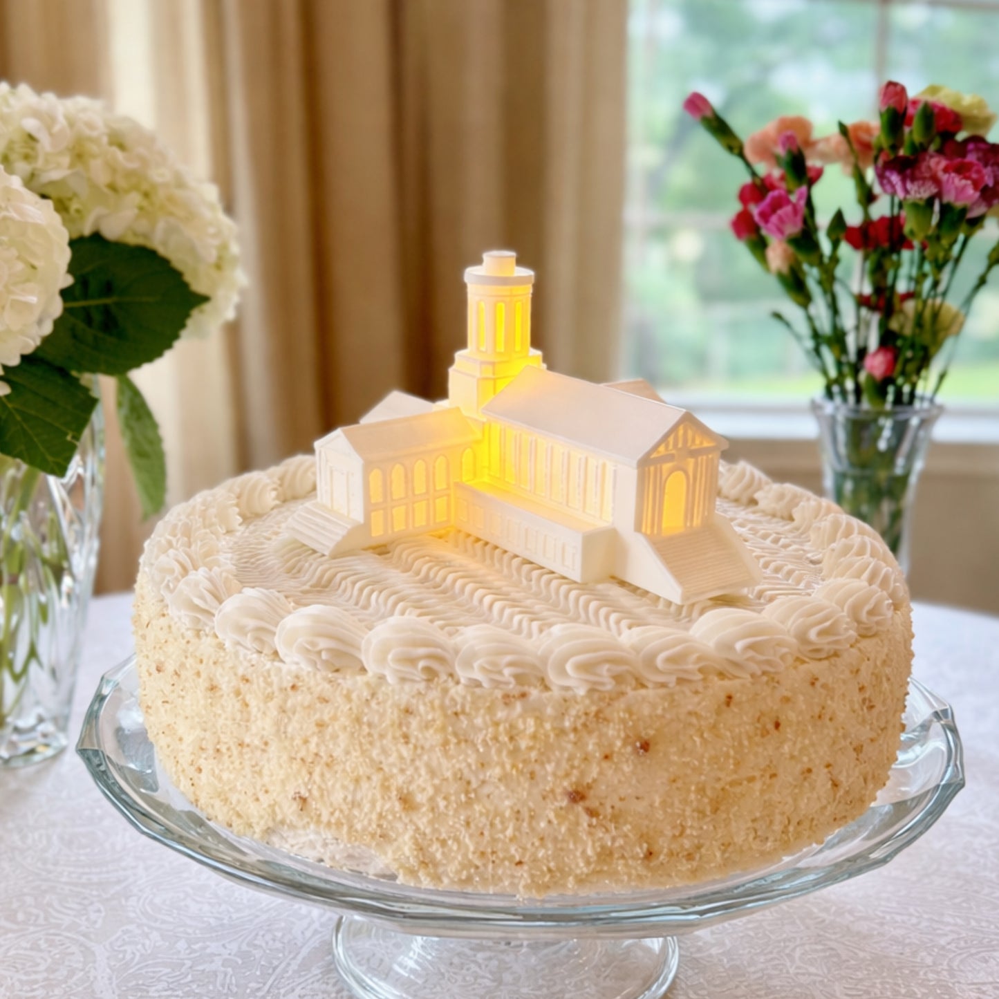 The Carnegie Mellon cake topper, shown on a graduation cake or groom's cake for CMU alumni.