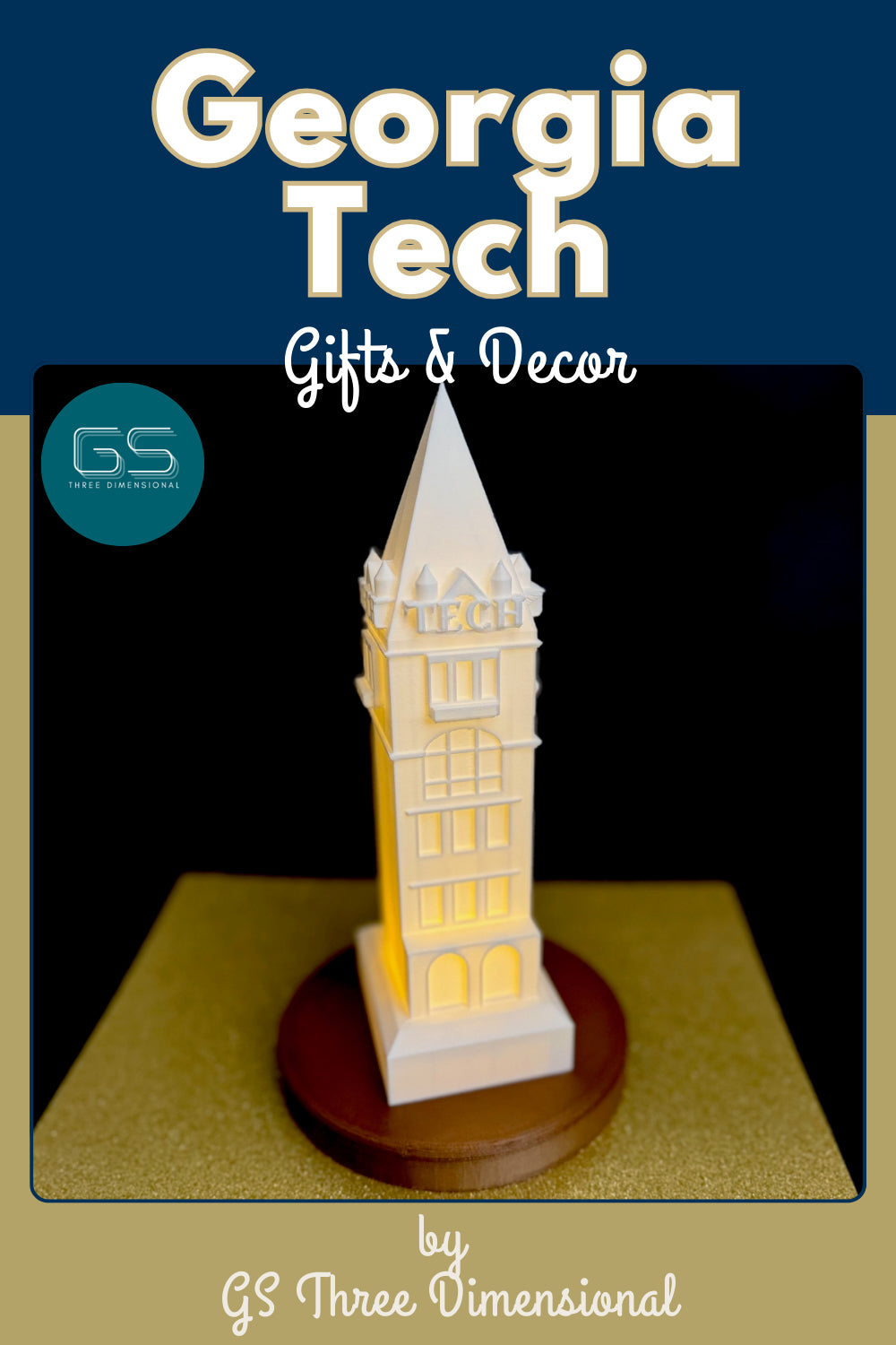 The Georgia Tech Tower LED light.