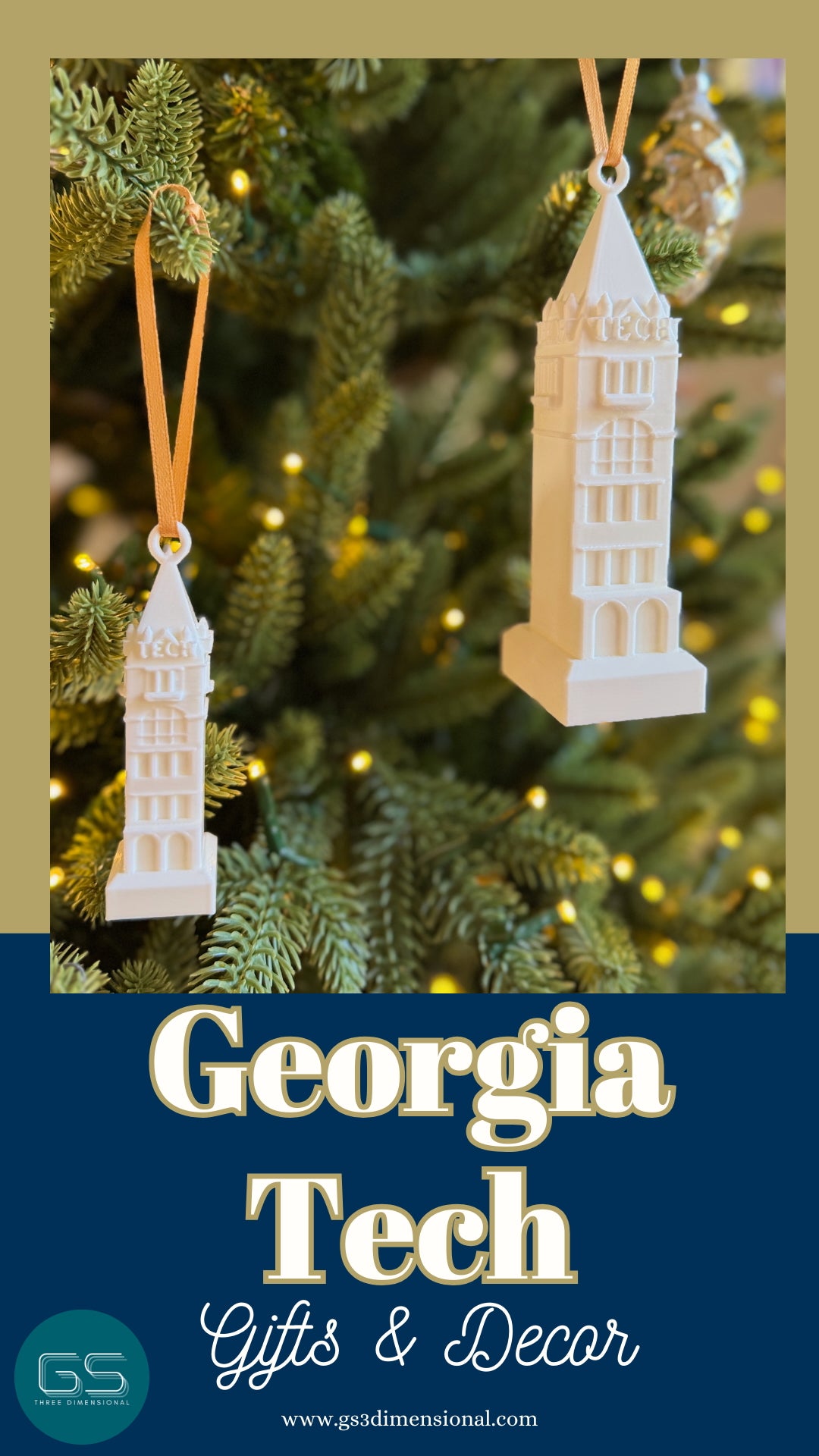 Georgia Tech ornaments on a GT tre.