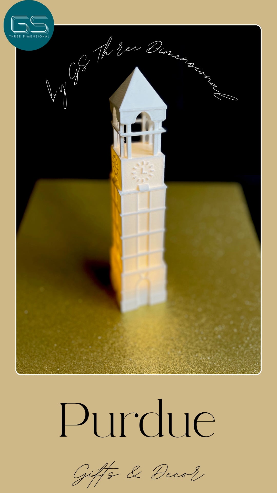 The Purdue Bell Tower light.